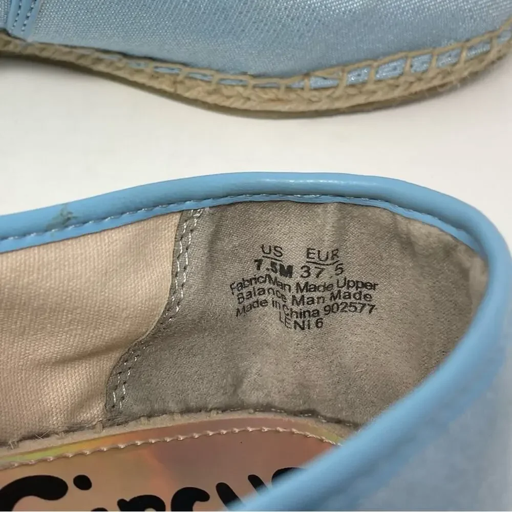 Sam Edelman Circus | Queen Bee Espadrilles Flats Blue Embroidered 7.5